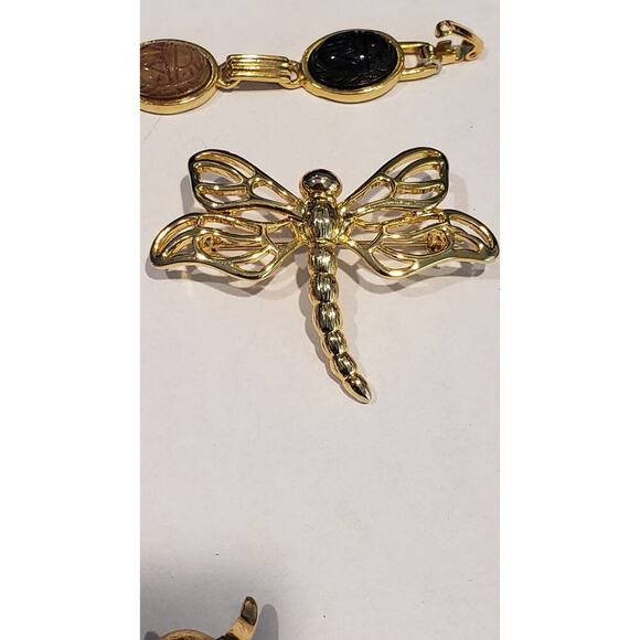 Vintage Lot Brooch Bracelet Insects Scarabs Animals Butterflies Bunny Bird Bees - Picture 15 of 16